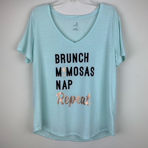 Belle Sky Mimosa Short Sleeve Graphic Tee Sz L - Picture 1 of 6